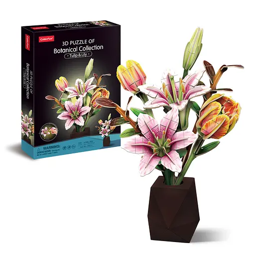 Тривимірна головоломка-конструктор Cubic Fun серії Букет квітів Лілії і тюльпани (P871h) - фото 1