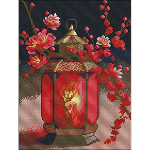 Алмазная мозаика Strateg ПРЕМИУМ Фонарик без подрамника размером 30х40 см (ZAV3040-18) - фото 1