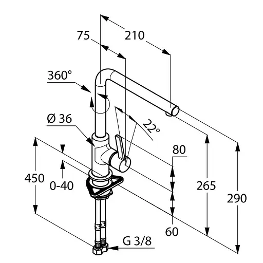 Смеситель для кухни Kludi L-INE 408030575 - фото 2