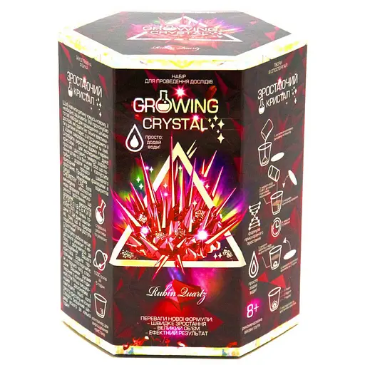 Дитячий набір для дослідів GROWING CRYSTAL Danko Toys GRK-01 укр Rubin - фото 1