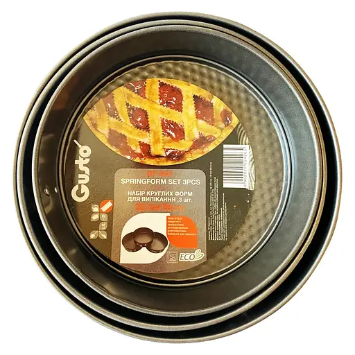 Набір круглих форм для випікання Gusto GT-3301 22, 24, 26 см 3 шт. (100064) - фото 2
