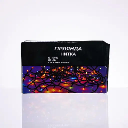 Новорічна гірлянда кімнатна нитка GarlandoPro 10 м 120 LED білий провід Жовте світло W120LED10MWY - фото 6