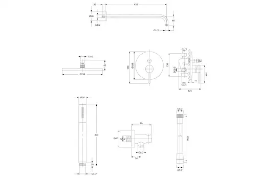 Душова система прихованого монтажу Omnires Y brushed gold SYSY19GLB, Золотий - фото 3