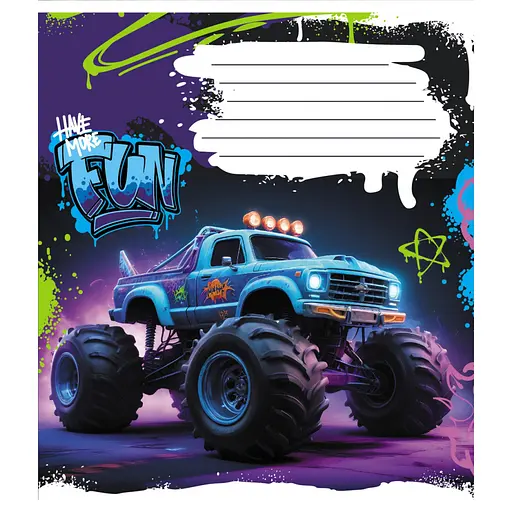 Тетрадь ученическая "Монстер трак" Leader 024-550238K-4 в клеточку, 24 листа - фото 1