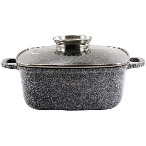 Кастрюля алюминиевая квадратная Zauberg с мраморным покрытием и крышкой 5.4 л (1226 SN)