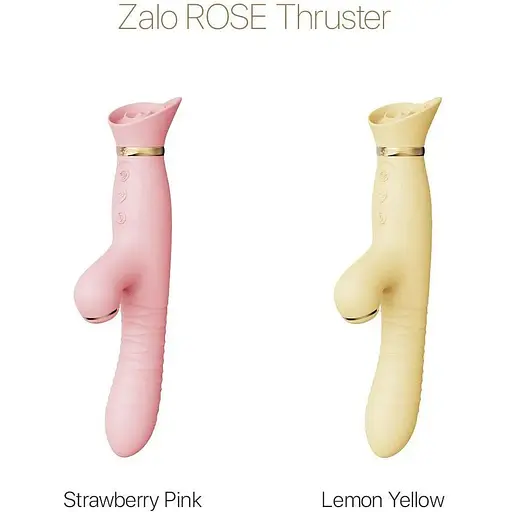 Пульсатор-вибратор с вакуумной стимуляцией клитора Zalo Rose Thruster Lemon Yellow - фото 8