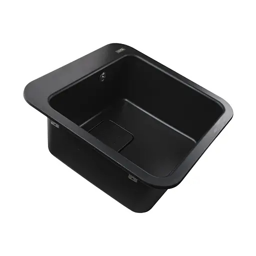 Гранітна мийка Globus Lux Barbora чорний 510x510мм-А0002 000007954, Чорний - фото 5