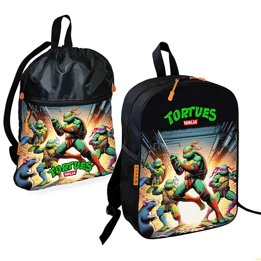 Шкільний рюкзак дитячий Черепашки-ніндзя + Сумка для взуття спортивної форми рюкзак-мішок для хлопчика (01781)