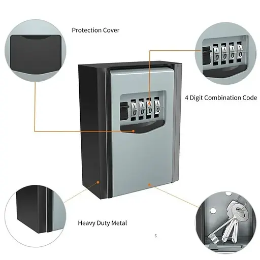 Мини-сейф для ключей Badoo Security T10 с кодовым замком и антивандальным металлическим корпусом - фото 2