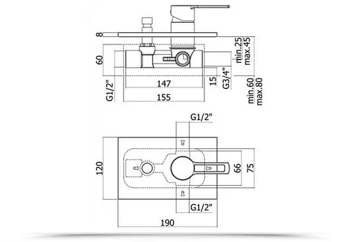 Змішувач прихованого монтажу Paffoni Red RED BOX015 CR, Хром - фото 2