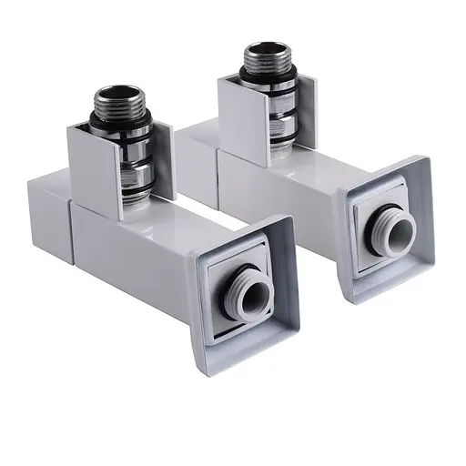 Набір кран напівоборотний кутовий з американкою Solomon Lux 1/2″ Cube White 8888 (2шт.) 000021914 - фото 5