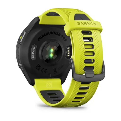 Смарт-годинник Garmin Forerunner 965 чорний корпус з сірим титановим безелем з жовтим силіконовим ремінцем - фото 3