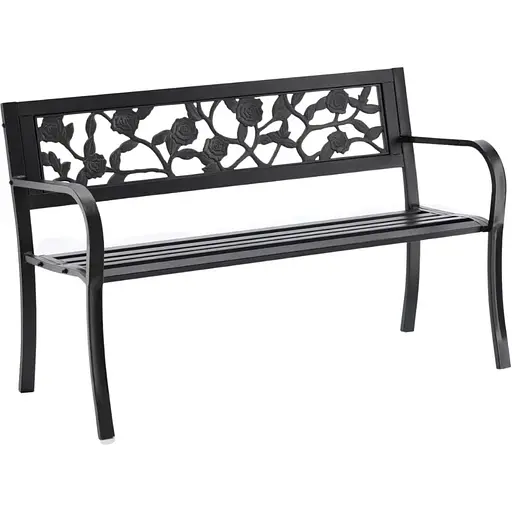Скамейка для сада Chomik Garden Line Rose стальная с декоративной спинкой