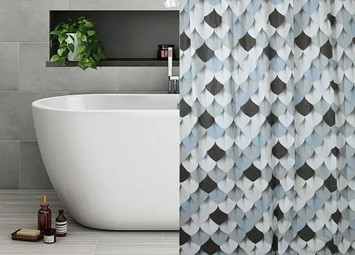 Шторка для ванної кімнати Woko Holly 180х180 із 12-ма кільцями - фото 4