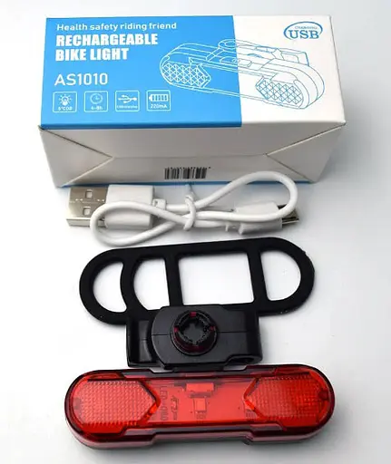 Велосипедный фонарь задний аккумуляторный AS1010 габаритные огни вело фара красный свет 4 режима - фото 7