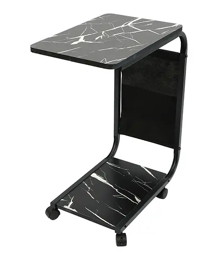 Приставний столик на колесах Fabrika BRAIN Marble Black 