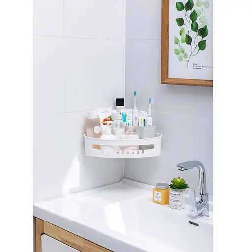 Полочка на вакуумных присосках Aquatica угловой s42 255×255×105мм (9784293) - фото 4