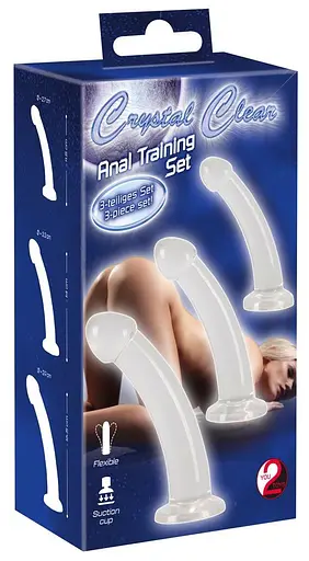 Набір анальних пробок Crystal Clear Anal Training Set 3 шт. (прозорий) - фото 2
