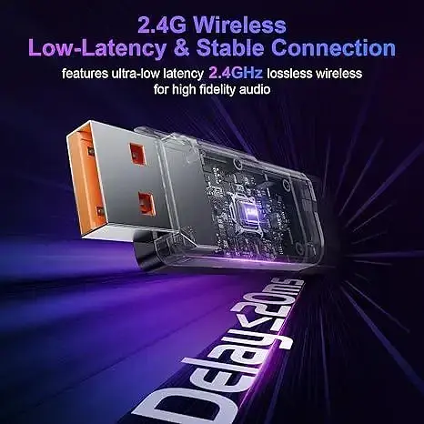 Беспроводная игровая гарнитура FC400 2,4 ГГц с микрофоном для ПК, PS5, PS4, игровые наушники Bluetooth - фото 3