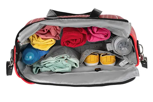 Сумка MyMia ручки эко-кожа, коврик, ремни для коляски, красно-черный Nuvita det0018688 - фото 8