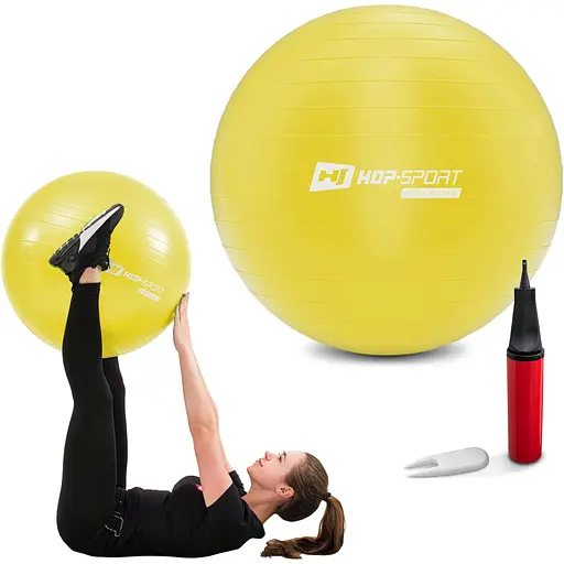 Фитбол Hop-Sport 55см желтый + насос 2020 - фото 4