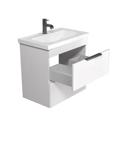 Тумба Мойдодир Iris 65-A з умивальником Fenova 65 підвісна Білий - фото 2