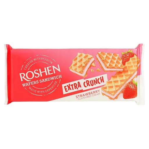 Вафлі Roshen WafersSandw Extra Crunch Strawberry 142 г (946982)
