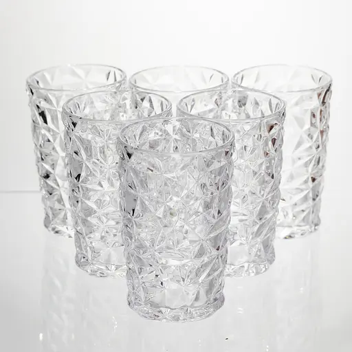 Набор стеклянных стаканов 6 штук 350 мл для сока лимонадов воды коктейлей стаканы стеклянные для напитков Yiwu HP-19-167 - фото 1