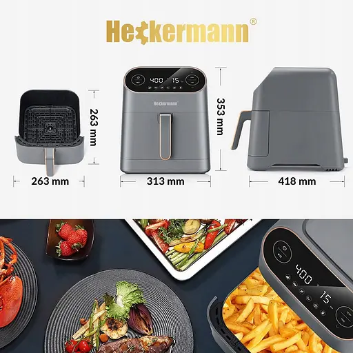 Аэрогриль Аэрофритюрница Heckermann AF06 7л 2100W - фото 9
