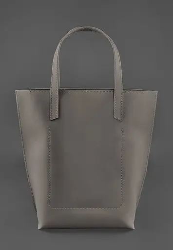 Шкіряна жіноча сумка шоппер D.D. темно-бежева - фото 4