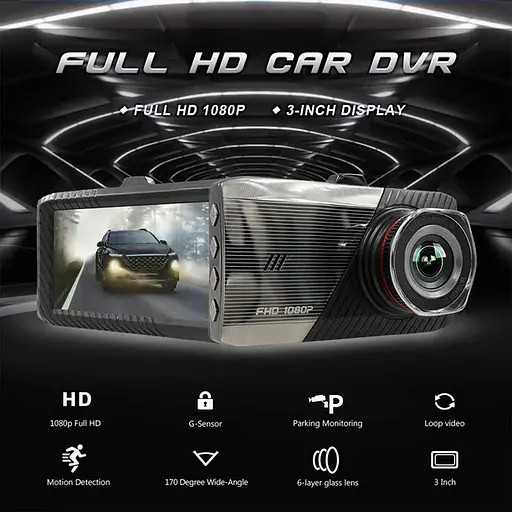 Автомобильный видеорегистратор DVR-T666Y (1 камера) HD 1080P - фото 3