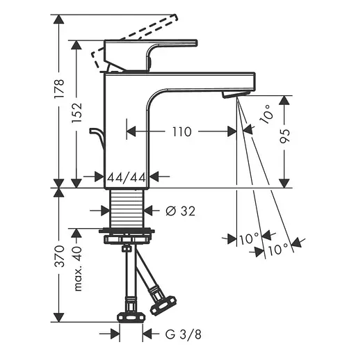 Смеситель для раковины Hansgrohe Vernis Shape 71561000 хром - фото 2