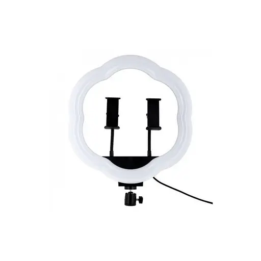 Кільцева світлодіодна RGB Led Лампа 26 см LC-318 (Flower Type) з подвійним затискачем для телефона - фото 3