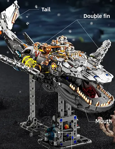 Конструктор кит MJI механічний двосторонній  живий світ риби  1388 деталей - фото 4