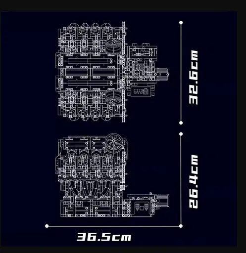 Конструктор двигатель Mould King Technic Двигатель V8 F488 для детей и взрослых 2718 деталей  - фото 6