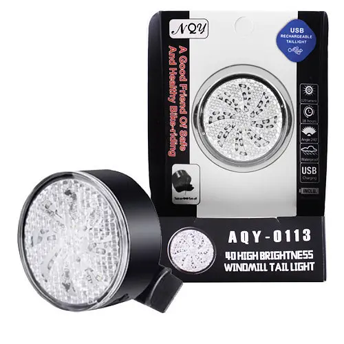 Велосипедный фонарь габарит AYQ-0113 + клипса + microUSB + 8 режимов (Цветной) - фото 3