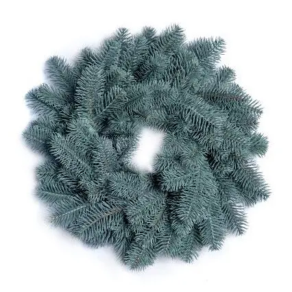 Вінок новорічний різдвяний Hvoya Premium з литої хвої блакитний 45 см