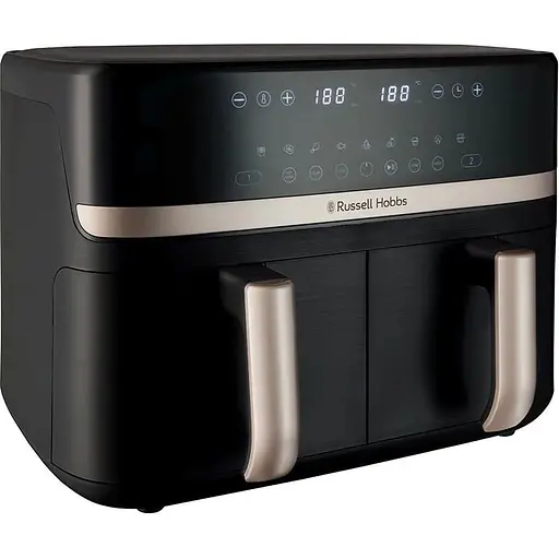 Мультипечь Russell Hobbs Satis Fry DualBaske 2800Вт 4.5/4.5л 9 программ пластик черный