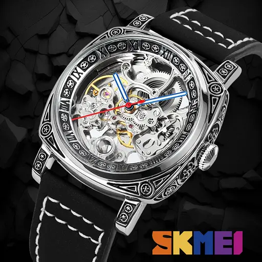 Механічні Наручний годинник скелетон з автопідзаводом Skmei 9271 Black, 9271BK (18388) - фото 4