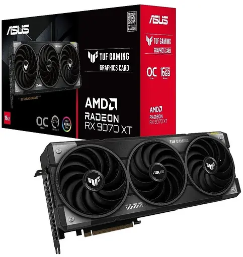 Видеокарта ASUS AMD Radeon RX 9070 XT 16GB TUF Gaming OC (TUF-RX9070XT-O16G-GAMING) (GDDR6, 256 bit, PCI-E v5.0 x16) - фото 11