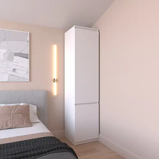 Шкаф пенал Vays R-22 Белый, с полками, ЛДСП, 50×50×211 см - для одежды, белья, хранения, спальня, прихожая