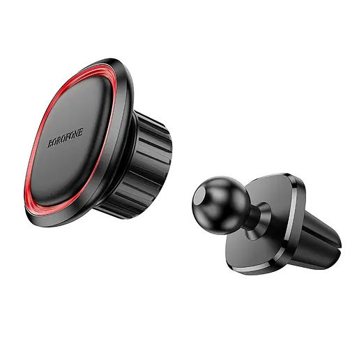 Автотримач для телефона BOROFONE BH124 Roman magnetic car holder (air outlet) Black and Red - фото 6