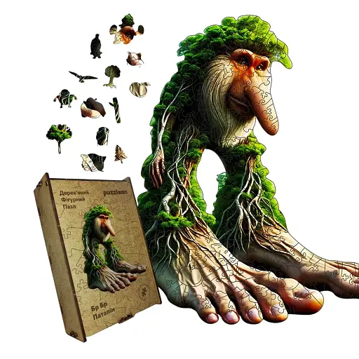 Деревянный фигурный пазл Бр Бр Патапим, А4, Картонная коробка 100 элементов