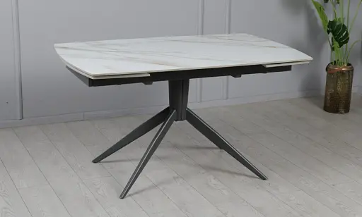 Стіл Віраж 1400/2000x900x750 молочний глянець чорні ноги - фото 2