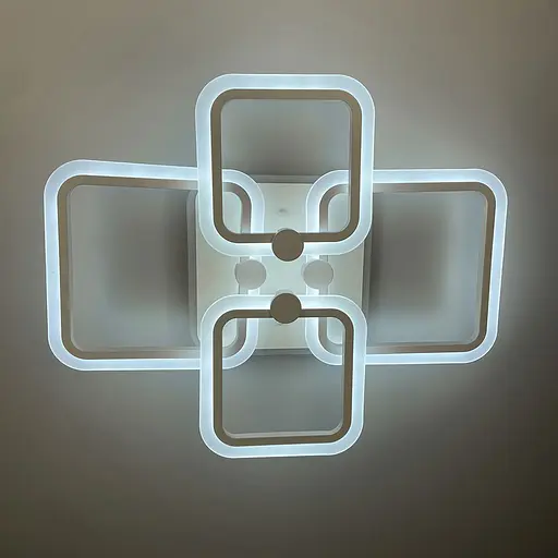 Біла LED люстра на 2+2 ріжки квадратної форми | Арт. A 2503/2+2 WT | Line F - фото 8