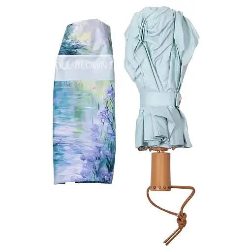 Парасоля Yiwu HP-23-3BL механічна складна 99 см з квітковим принтом блакитна - фото 5