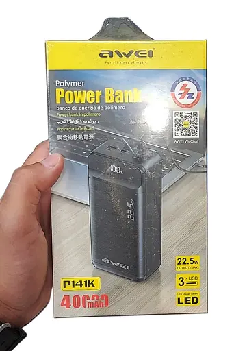 Павербанк портативная батарея Awei P141K портативное зарядное устройство для телефона 40000 mAh 22.5W Черный - фото 7