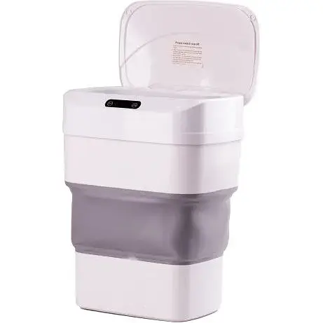 Сенсорне відро для сміття Houhai Industrial складне для дому та офісу 8-17.5 л сіре HPLN1 - фото 3