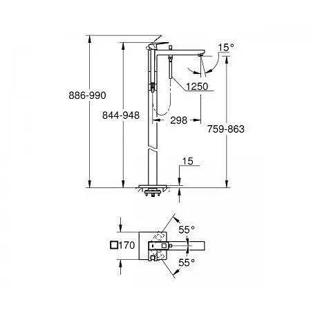 Змішувач для ванни Grohe Eurocube 23672001 Хром - фото 2
