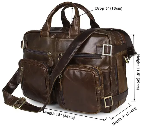 Чоловіча шкіряна сумка Vintage 39,5х29х13 см sum0013931 - фото 2